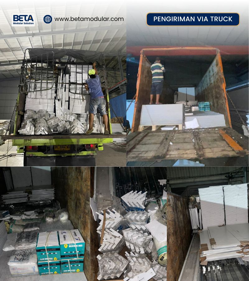 H6b pengiriman rumah modular via truk