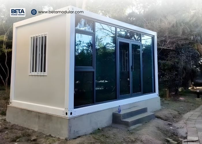 Pondasi rumah modular tipe slab beton