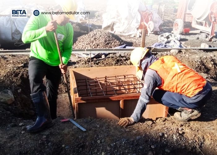 persiapan pondasi rumah modular