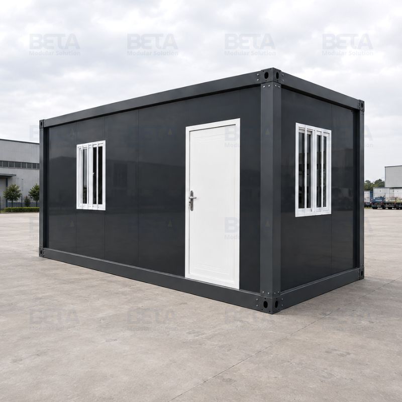 Rumah modular detachable hitam 3x6