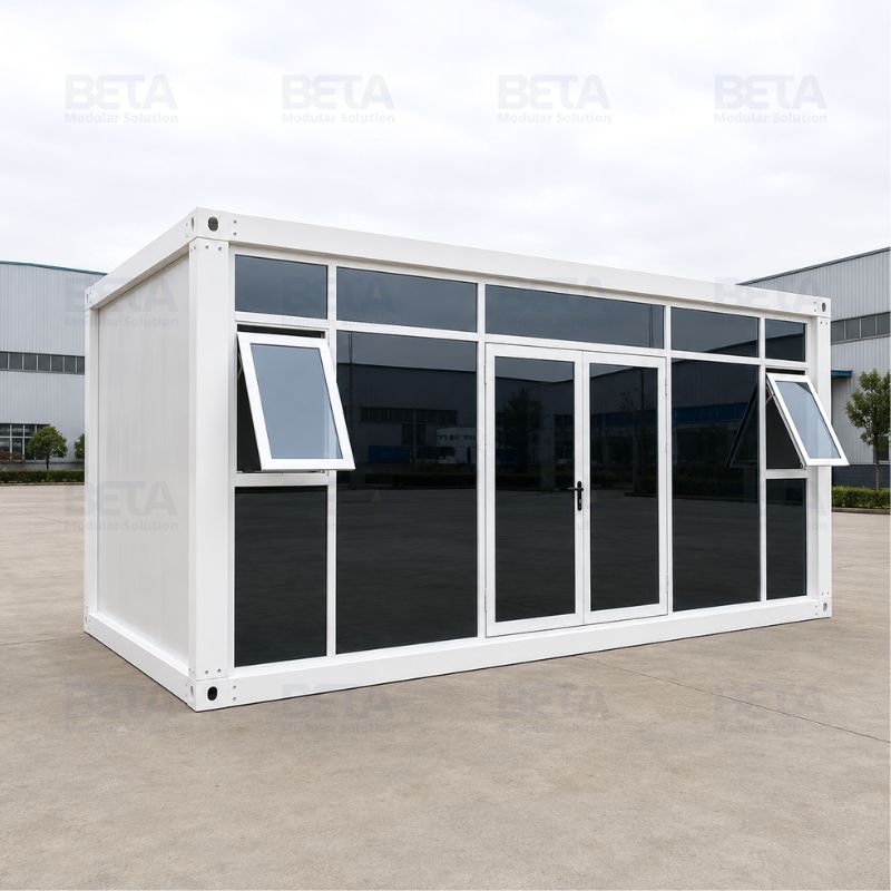Rumah modular detachable kaca 6m